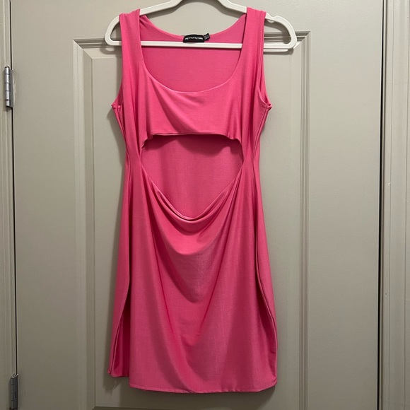 PrettyLittleThing Pink Cut Out Mini Dress - Picture 1 of 4